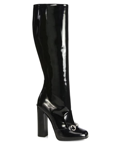 gucci horsebit knee high boots.